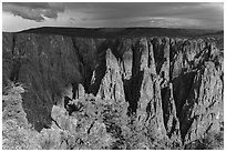 Approaching storm from Gunnison point. Black Canyon of the Gunnison National Park ( black and white)