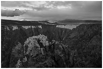 Warner Point, late afternoon. Black Canyon of the Gunnison National Park ( black and white)