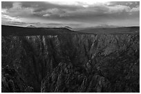 Warner Point, sunset. Black Canyon of the Gunnison National Park ( black and white)