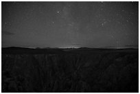 Warner Point, night. Black Canyon of the Gunnison National Park ( black and white)