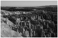 Silent City in Bryce Amphitheater from Bryce Point, sunrise. Bryce Canyon National Park, Utah, USA. (black and white)