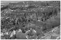 Hoodoos and blue snow from Inspiration Point. Bryce Canyon National Park ( black and white)