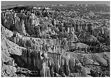 View of Queens Garden spires from Sunset Point, morning. Bryce Canyon National Park ( black and white)