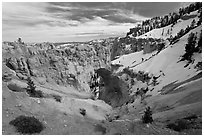 Natural Bridge in winter. Bryce Canyon National Park ( black and white)