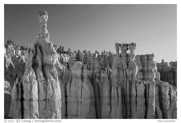 Thor Hammer and Temple of Osiris. Bryce Canyon National Park (black and white)