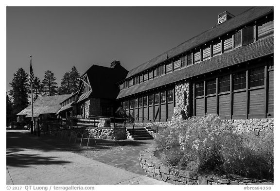Bryce Canyon Lodge. Bryce Canyon National Park (black and white)