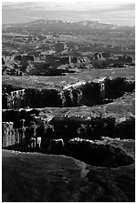 Grand View Point, Island in the Sky, late afternoon. Canyonlands National Park ( black and white)