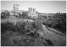Spires at Big Spring Canyon, Needles District. Canyonlands National Park ( black and white)