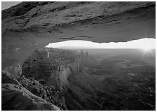 Mesa Arch and sun, sunrise. Canyonlands National Park ( black and white)