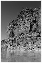 Red cliffs above Colorado River. Canyonlands National Park ( black and white)