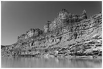 Multicolored cliffs and Colorado River. Canyonlands National Park ( black and white)