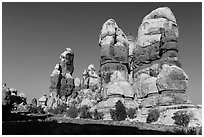 Dollhouse pinnacles, Maze District. Canyonlands National Park ( black and white)