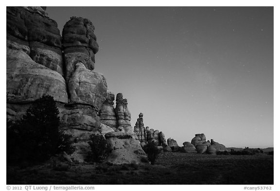 Dollhouse at dusk. Canyonlands National Park (black and white)