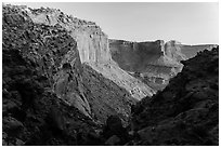 Cliffs at sunset, Island in the Sky. Canyonlands National Park ( black and white)