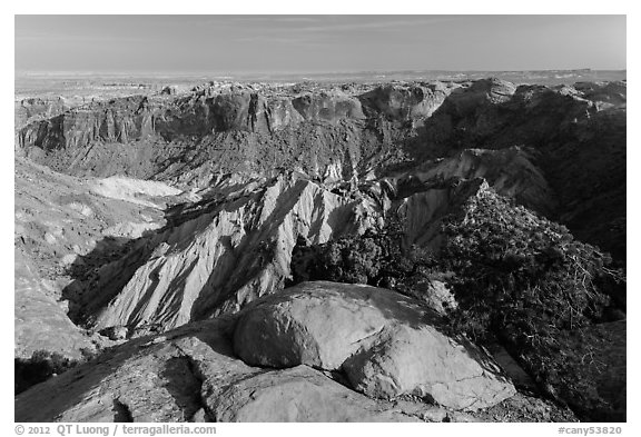Crater of Upheaval Dome. Canyonlands National Park (black and white)