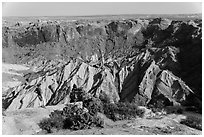 Person looking, Upheaval Dome. Canyonlands National Park ( black and white)