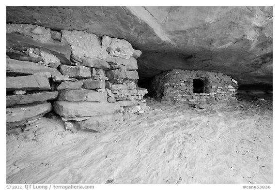 Ancient granary on Aztec Butte. Canyonlands National Park (black and white)