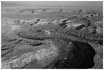 Aerial view of Bonita Bend. Canyonlands National Park ( black and white)