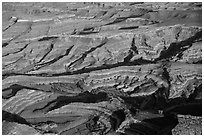 Aerial view of Maze canyons. Canyonlands National Park, Utah, USA. (black and white)