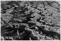 Aerial view of the Maze. Canyonlands National Park, Utah, USA. (black and white)