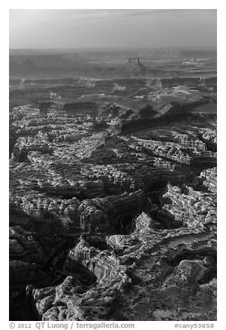 Aerial view of Maze District. Canyonlands National Park (black and white)