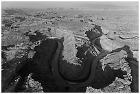 Aerial view of the Confluence. Canyonlands National Park ( black and white)