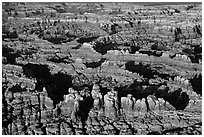 Aerial view of pinnacles, Needles District. Canyonlands National Park ( black and white)
