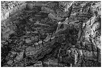 Aerial view of Angel Arch. Canyonlands National Park, Utah, USA. (black and white)