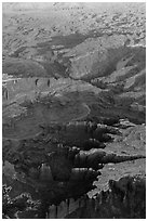 Aerial view of Monument Basin. Canyonlands National Park, Utah, USA. (black and white)