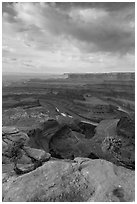 Colorado River from Dead Horse Point, morning. Canyonlands National Park ( black and white)