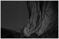 Great Gallery at night. Canyonlands National Park, Utah, USA. (black and white)