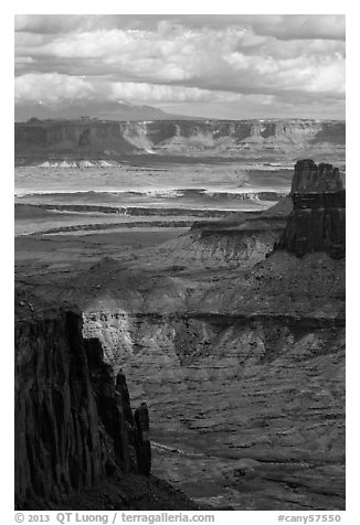 Island in the Sky seen from High Spur. Canyonlands National Park (black and white)