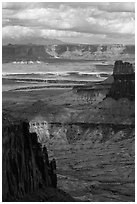 Island in the Sky seen from High Spur. Canyonlands National Park ( black and white)