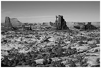 Land of Standing rocks, Maze District. Canyonlands National Park ( black and white)