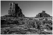 The Eternal Flame, late afternoon, land of Standing rocks. Canyonlands National Park ( black and white)
