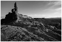 Petes Mesa at sunrise, Maze District. Canyonlands National Park ( black and white)