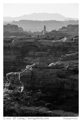 Ridges in Jasper Canyon, Maze District. Canyonlands National Park (black and white)