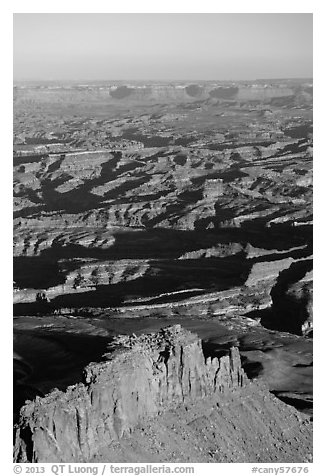 Aerial View of Under the Ledge country. Canyonlands National Park (black and white)