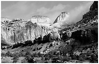 Golden Throne and Waterpocket Fold. Capitol Reef National Park ( black and white)