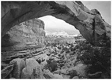 Hickman Bridge, mid-day. Capitol Reef National Park ( black and white)