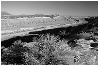 Strike Valley overlook view, late afternoon. Capitol Reef National Park ( black and white)