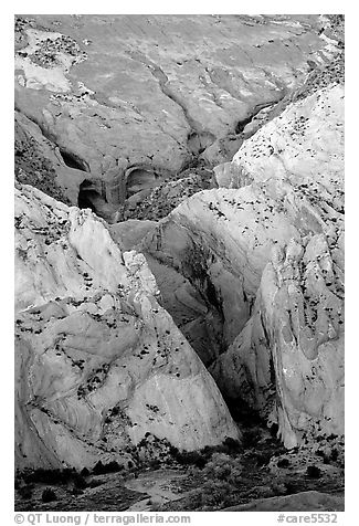 Entrance of Halls Creek Narrows. Capitol Reef National Park (black and white)