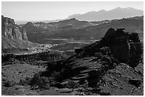 Morning from Sunset Point. Capitol Reef National Park ( black and white)