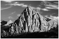 Pectol Pyramid, late afternoon. Capitol Reef National Park, Utah, USA. (black and white)