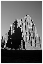 Temple of the Sun, Cathedral Valley, sunrise,. Capitol Reef National Park ( black and white)