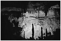 Stalactites and Stalacmites, Lehman Caves. Great Basin National Park ( black and white)