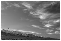 Wispy clouds over Snake Range. Great Basin National Park ( black and white)