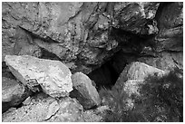 Pictograph Cave entrance. Great Basin National Park ( black and white)