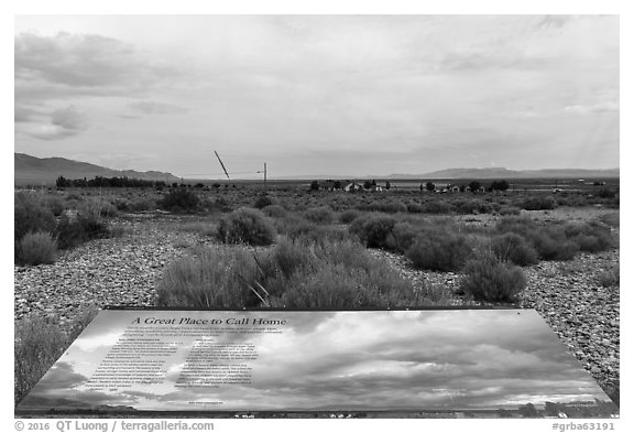 A Great Place to Call Home intepretive sign. Great Basin National Park (black and white)