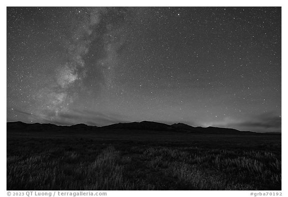 Milky Way over Snake Range. Great Basin National Park (black and white)